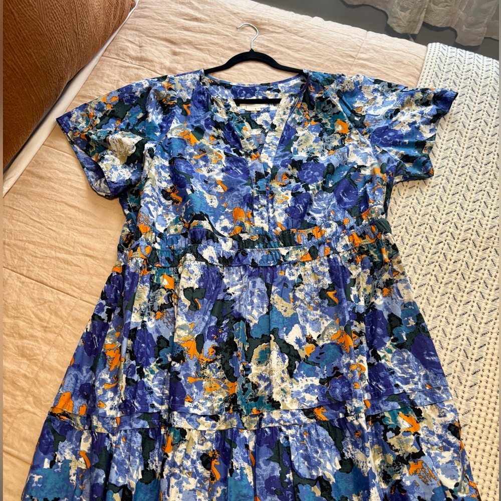 The Somerset Maxi Dress | Anthropologie | Sapphire | 3X | Colorful | Cotton
